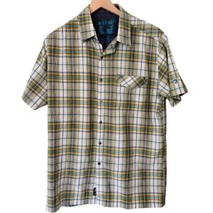 Kuhl Plaid Button Down Shirt, Medium, Short Sleeve